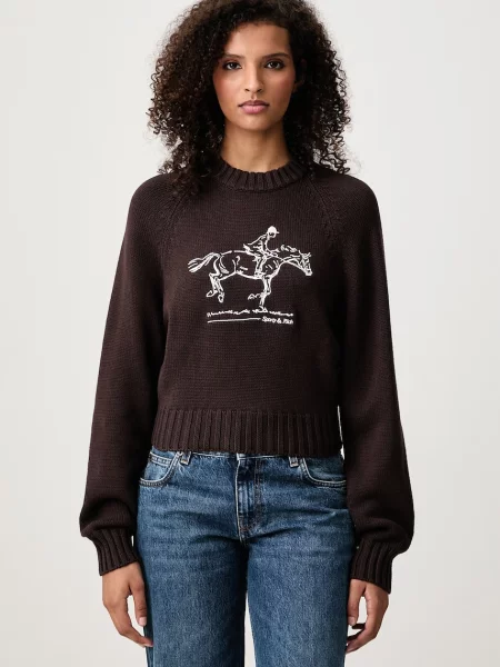 Sporty & Rich Horse πουλόβερ γυναικείο καφέ