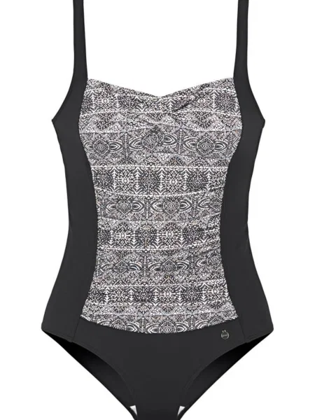 LASCANA Costum de baie modelator negru / alb