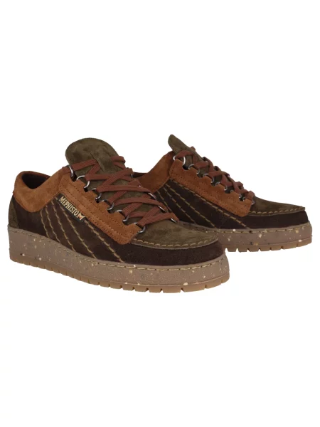 Sneakersy Mephisto zamszowe wiązane brązowe