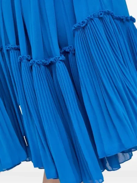 Rochie mini Beatrice B cu volane plisată de costum albastru