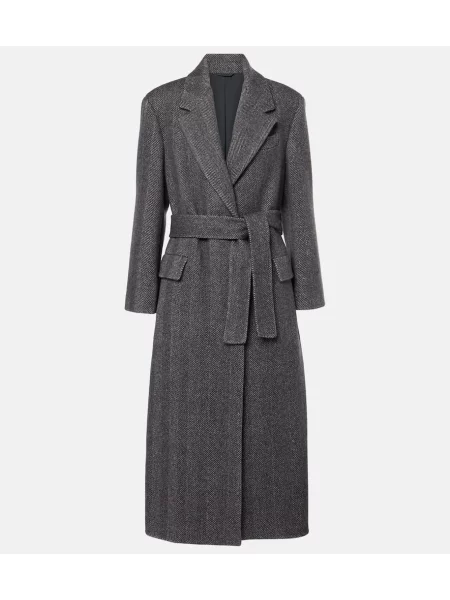 Palton Brunello Cucinelli de lână gri