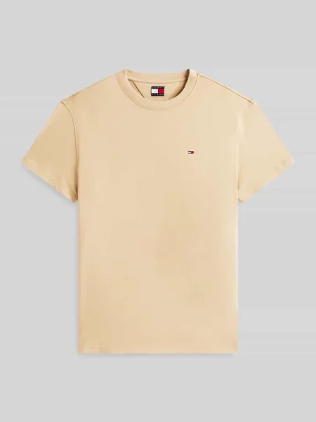 T-shirt o kroju regular fit z czystej bawełny Tommy Jeans beżowa