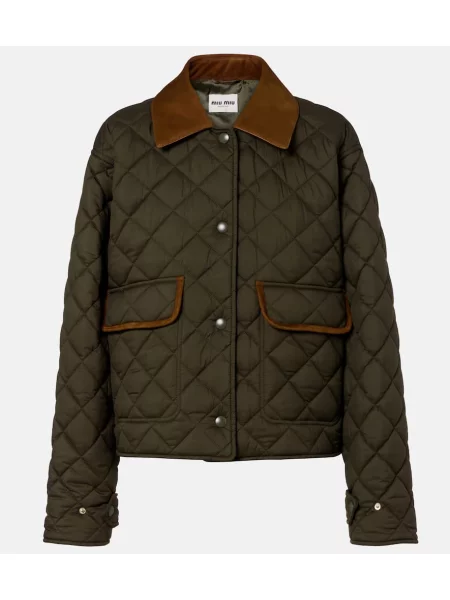 Geanta de piele Miu Miu verde