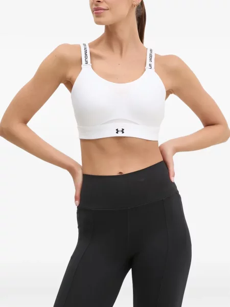 Sutien sport Under Armour cu autograf alb