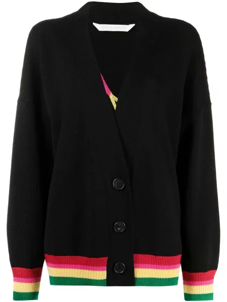Cardigan Palm Angels cu decolteu în V cu autograf negru