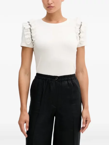 Tricou Gaudi cu volane alb