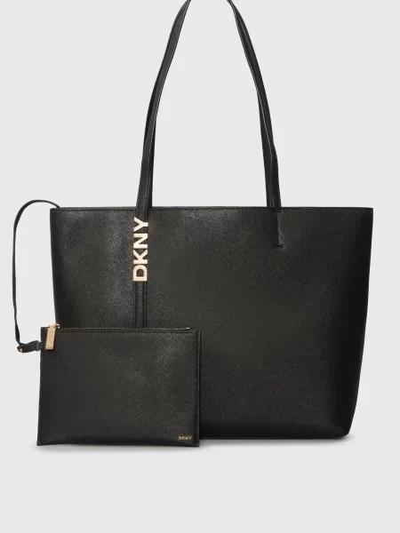 Шкіряна сумка Dkny чорна