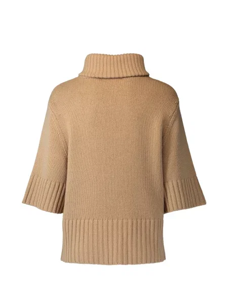 Lung pulover Michael Kors Collection din cașmir cu decolteu rotund maro