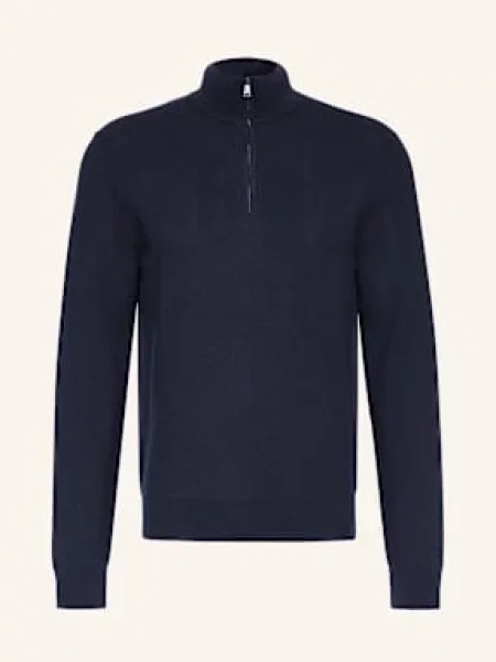 Ralph Lauren Purple Label Svetr Troyer Z Materiálu Piké tmavě modrá