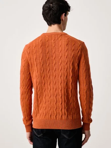 Tommy Hilfiger sweter wełniany pomarańczowy
