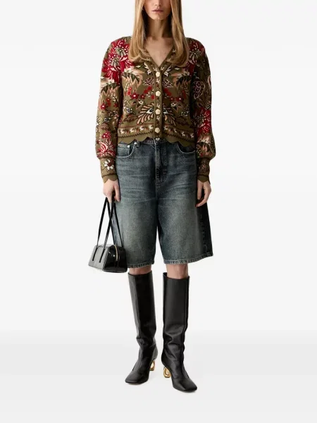 Cardigan Farm Rio cu model floral verde