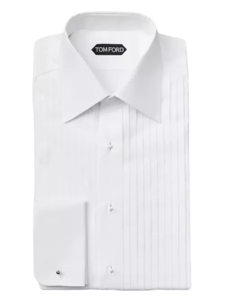 Cămașă Tom Ford plisată alb
