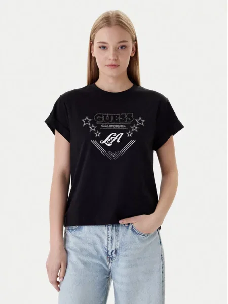 Guess T-Shirt μαύρο