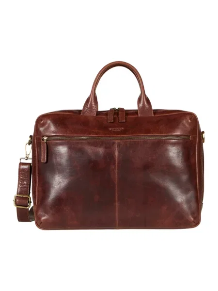 Torba na laptopa Howard London skórzana brązowa
