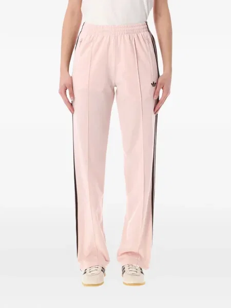 Pantaloni Adidas alergare din piele alb