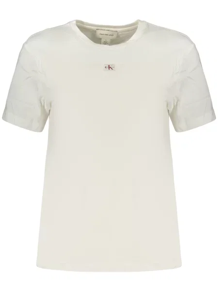 Klasična majica Calvin Klein Jeans s kratkimi rokavi bež