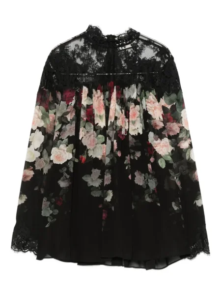 Bluză Zimmermann cu model floral din dantelă negru