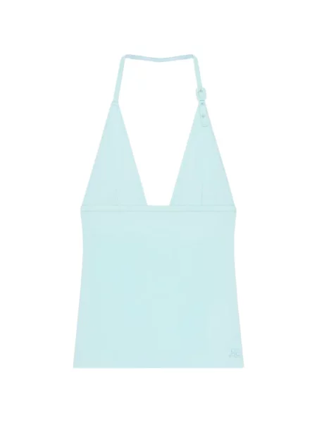 Podkoszulka Courreges z dekoltem halter niebieska