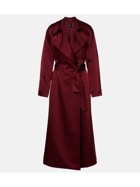 Palton Leset din satin bordo