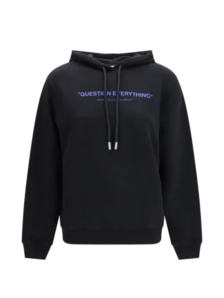 Hanorac cu glugă Off-white cu imagine alb