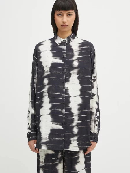 Samsoe Samsoe camasa femei portocaliu cu guler clasic relaxed alb