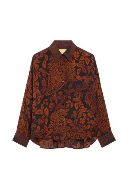 Lung cămașă Momoni cu imagine cu model paisley negru