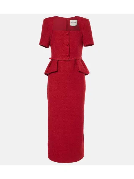 Sukienka midi Roland Mouret do kolan garniturowa czerwona