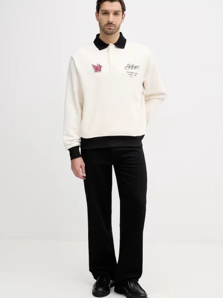 Tommy Hilfiger bluza z aplikacją beżowy
