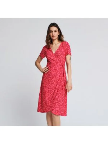 Sinsay Midi šaty s ozdobným vázáním růžová