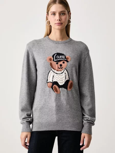 Guess pulover pentru femei cu vâscoză ALICIA gri