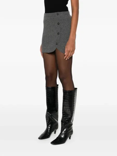Fusta mini The Garment tricotate gri