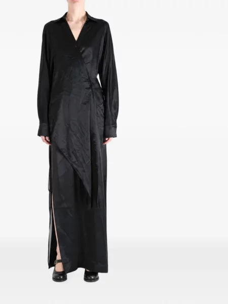 Rochie maxi Yehuafan asimetrică negru