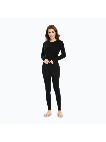 Set de lenjerie termoactivă pentru femei WOOLCANO Merino negru