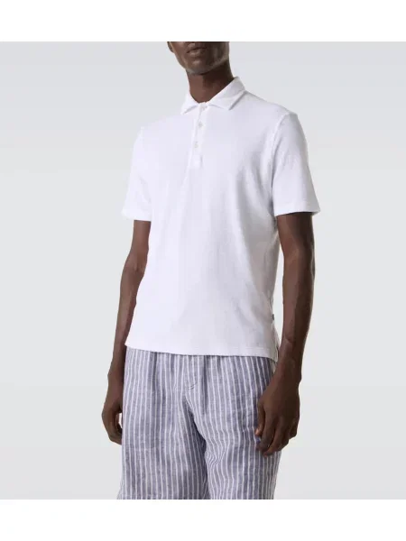 Polo Fedeli din material terry alb