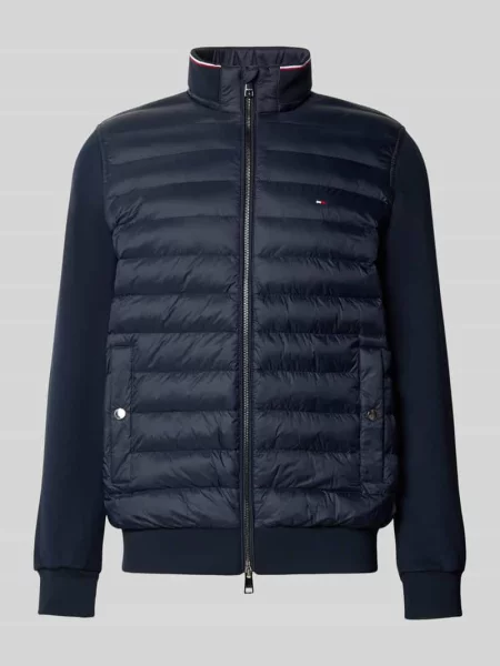 Kurtka pikowana z mieszanka bawełny krój regular fit Tommy Hilfiger granatowa