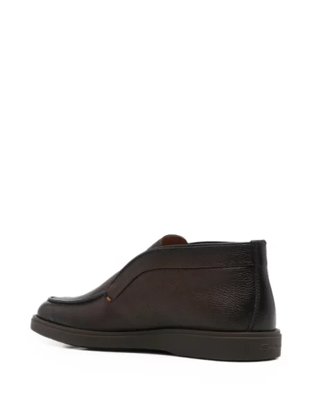Pantofi loafer Santoni din piele maro
