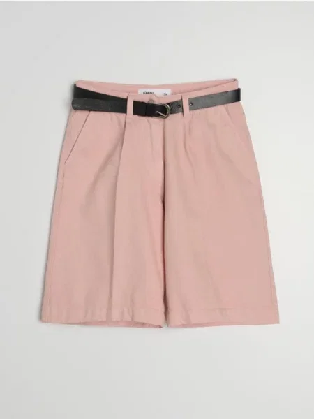 Джинсові шорти jorts із високою талією та ременем рожевий