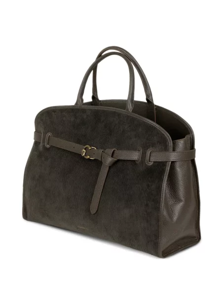 Τσάντα shopper Coccinelle κοτλέ καφέ