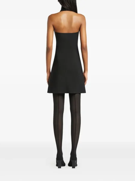 Rochie mini Courreges cu gât halter de costum negru