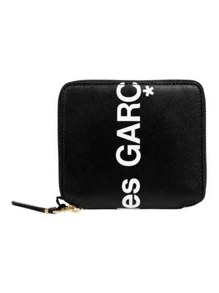 Portfel Comme Des Garcons skórzany z logo czarny