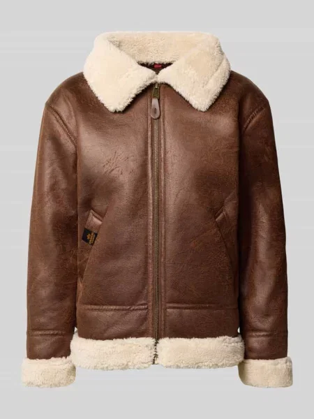 Kurtka z zamkiem błyskawicznym Alpha Industries brązowa