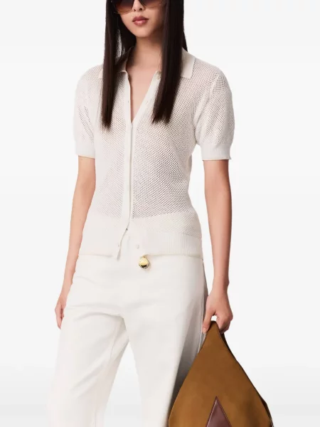 Scurt top Stella Mccartney tricotate alb