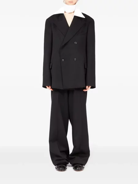 Vilnonis švarkas Maison Margiela dvieiliai juoda