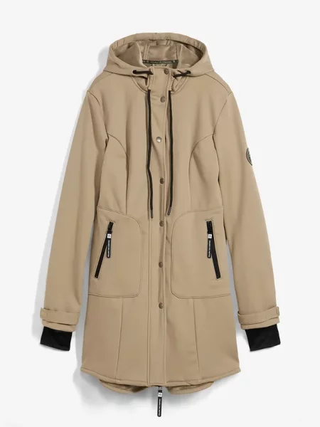 Kurtka parka softshell super-stretch odpychająca wodę zielona