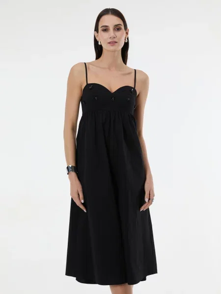 Midi obleka Orsay črna