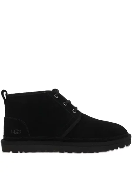 Botine Ugg cu șireturi din piele de căprioară negru