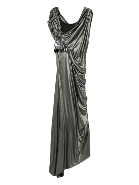 Rochie maxi Gemy Maalouf drapată de costum argintiu