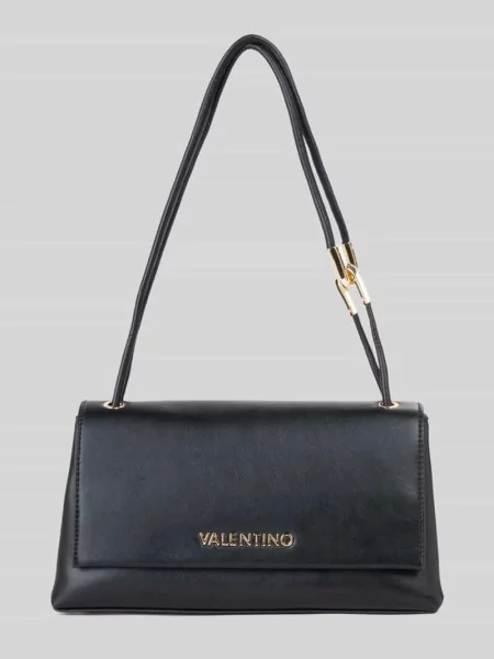 Torba na ramię z detal z logo Valentino Bags czarna