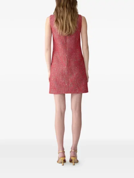 Mała sukienka mini Carolina Herrera tweedowa garniturowa czerwona