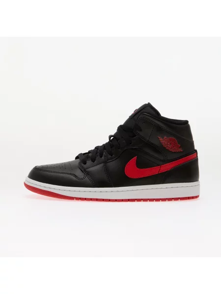Sneakers Air Jordan 1 Mid Black/ University Red-White EUR λευκό